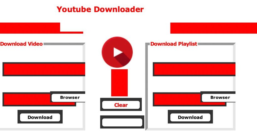 Advanced YouTube Downloader Tkinter GUI Application Single Screen