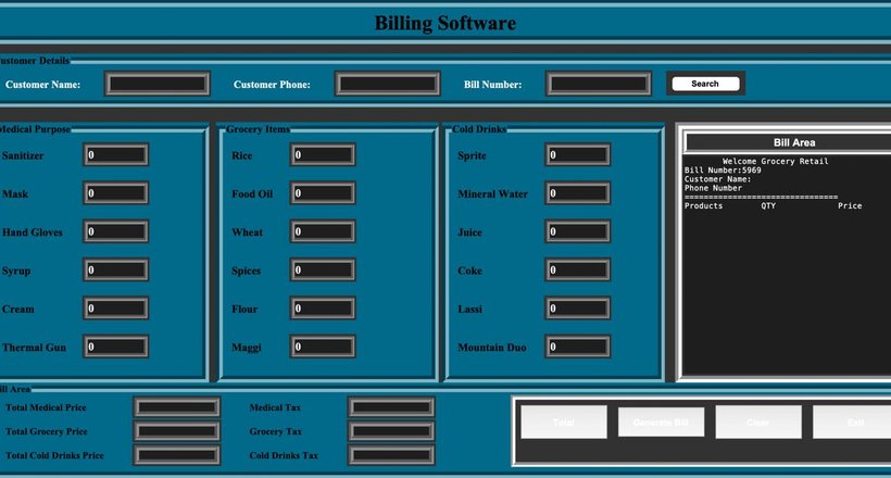 Billing Management System using Tkinter | Python